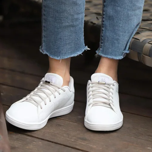 Vista 7 de Booyckiy 4 pares de cordones elásticos sin atar, cordones sin cordones para niños, adultos y ancianos, talla única