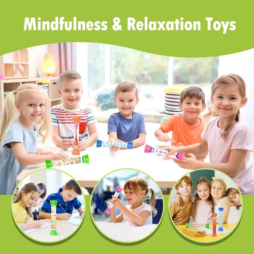 Vista 7 de Paquete de 4 tubos sensoriales, juguete de burbujas de movimiento líquido para niños y adultos, coloridos juguetes relajantes para aliviar