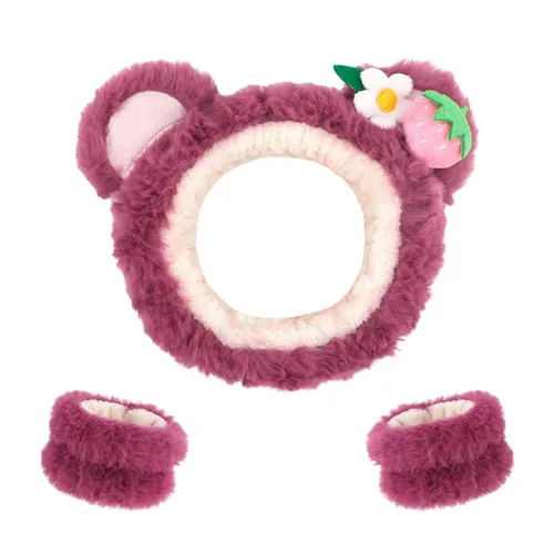 Vista 9 de CAVETEE Set de 3 Vinchas Lindas - Vincha Elástica Cosmética, Pulsera para Mujeres, Cuidado de la Piel, Ducha