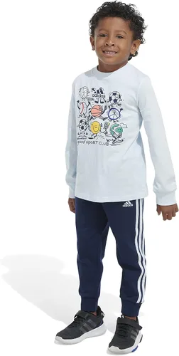 Vista 4 de adidas boys Long Sleeve Cotton Tee Joggers Set