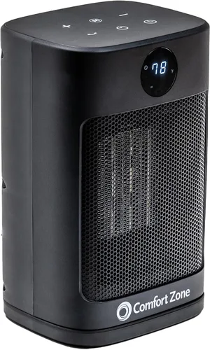 Vista 9 de Comfort Zone Calentador oscilante de escritorio de 1500 W, calentador de espacio de cerámica portátil con control remoto, termostato digital