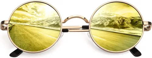 Vista 65 de CGID Gafas de sol unisex polarizadas redondas E01 Lennon