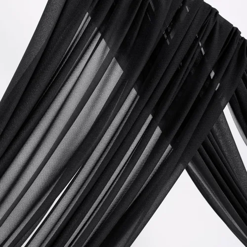 Vista 4 de MLMW Tela de Drapeado para Arco de Boda 1 Panel 29" x 20 Pies Tela Transparente Negra Cortinas de Telón de Fondo para Arco de Boda Cortinas Negro