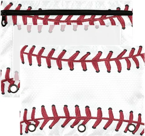 Vista 20 de Kcldeci Estuche para lápices para carpeta de 3 anillas, balón de fútbol en fuego y agua, paquete de 2 carpetas con bolsas transparentes para lápices