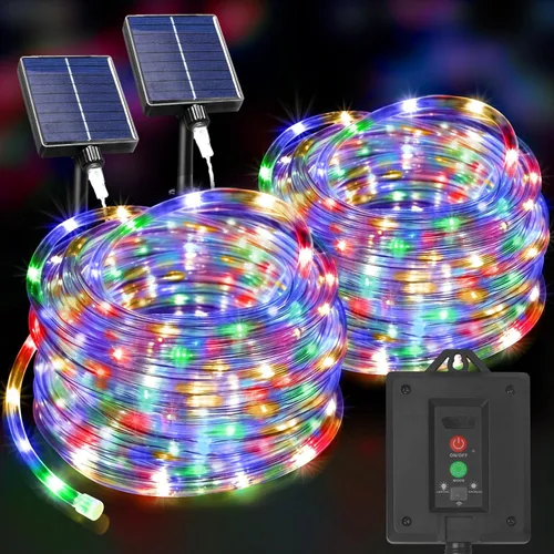 Vista 22 de KNONEW - Guirnalda de luces de 164 pies con 1000 luces LED para exteriores, luces de cuerda impermeables para exteriores con 8 modos, tubo