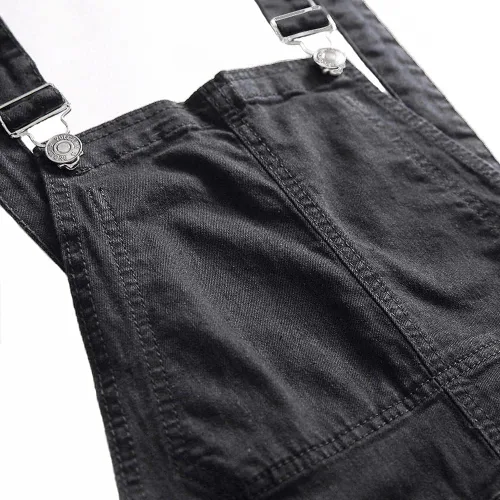 Vista 7 de Overol de mezclilla para hombre, con tirantes ajustables y bolsillos