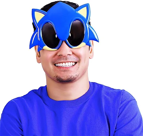 Vista 3 de Sun-Staches SEGA - Gafas de sol oficiales de Sonic the Hedgehog, accesorio de disfraz, talla única, Azul
