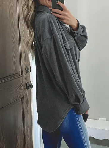 Vista 5 de Astylish Chaqueta casual de manga larga para mujer con bolsillos