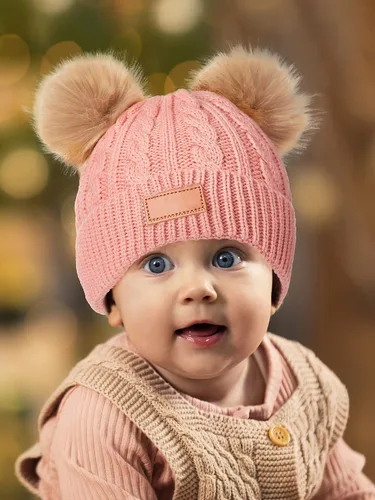 Vista 6 de SATINIOR Juego de 3 guantes de gorro para niños pequeños, sombreros de invierno cálidos de punto con lazo para bebés niñas niños de 0 a 6 años