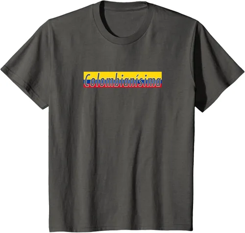 Vista 40 de Camisas Colombianisima Colombia para mujer Bandera de Colombia, Negro, S