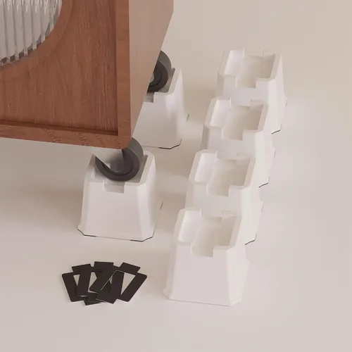 Vista 29 de Elevadores de cama resistentes de 2 pulgadas, elevadores de muebles para marco de cama, sofá, escritorio, silla, elevan hasta 1500 libras, juego