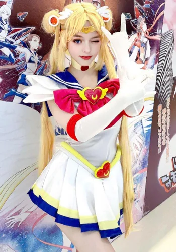 Vista 4 de DAZCOS Diadema dorada para mujer, tiara de cosplay de resina (forma de luna)