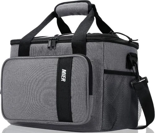 Vista 13 de MIER Lonchera para hombres aislada para el trabajo - 24 latas/15L - Loncheras grandes a prueba de fugas para adultos, mujeres, para viajes, playa