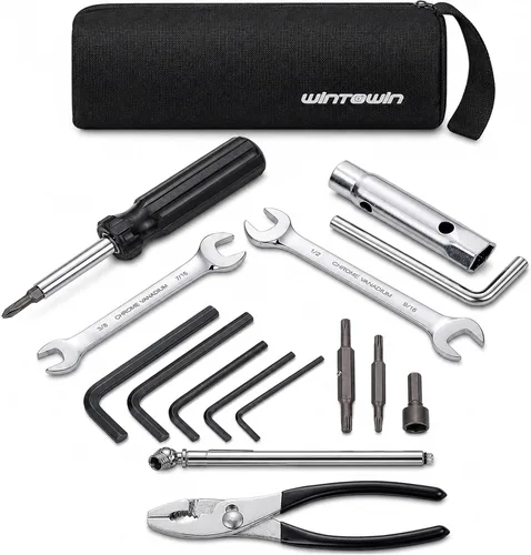 Vista 6 de Kit de herramientas de reparación de motocicleta para motocicletas Harley Davidsons, juego de herramientas básicas de reparación de bicicletas, kit