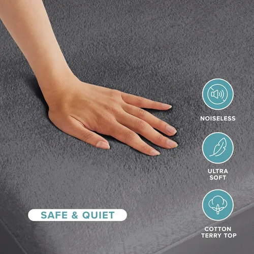 Vista 3 de Bare Home Protector de colchón tamaño Twin, 100% impermeable y transpirable, funda de colchón refrescante, protege contra derrames, sin vinilo, sin