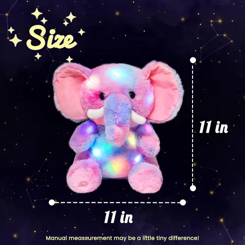 Vista 2 de Hopearl Elefante de Peluche LED con Iluminación Colorida Animal de Peluche Elephish Flexible Luces Nocturnas que Brillan en la Oscuridad Cumpleaños