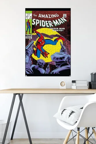 Vista 23 de Marvel Comics Amazing Spider-Man #70 - Póster de pared, 22.4 pulgadas de largo x 14.7 pulgadas de ancho, versión enmarcada de madera de granero