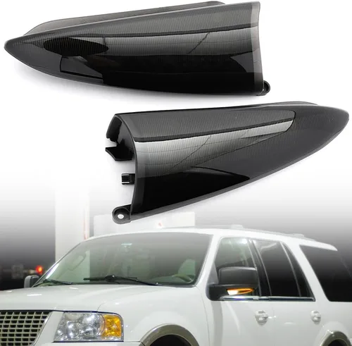 Vista 5 de Luces intermitentes de espejo lateral LED secuencial para F'ord Expedition Lincoln Navigator 2003-2006, lente ahumada, espejo ámbar, indicador