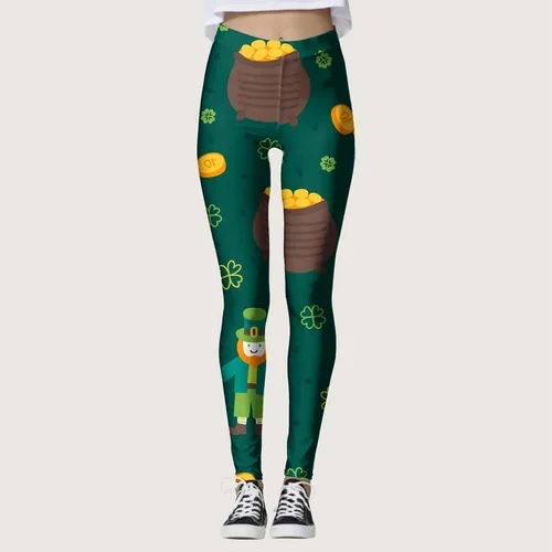 Vista 4 de Pantalones deportivos cargo para mujer, pierna ancha, pantalones Y2K, para el día de San Patricio, pantalones deportivos ligeros con bolsillos