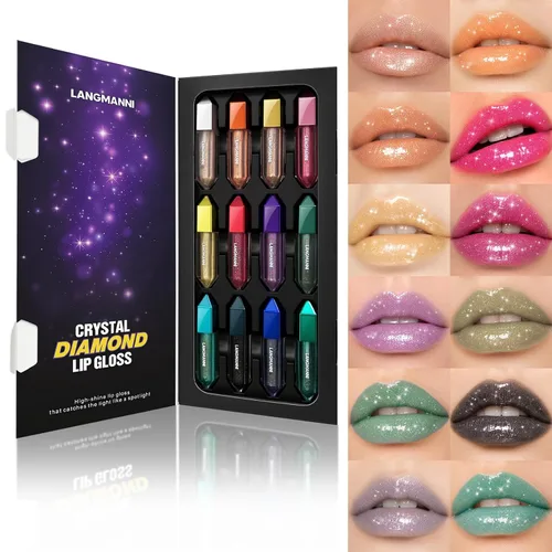 Vista 10 de LANGMANNI Juego de 12 piezas de colección de brillo de labios, maquillaje