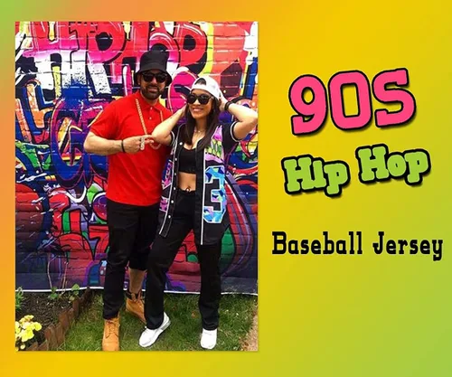 Vista 8 de Amzdest Ropa de los años 90 para mujer traje unisex de hip hop para fiesta camiseta de béisbol Bel Air camisa de manga corta con botones