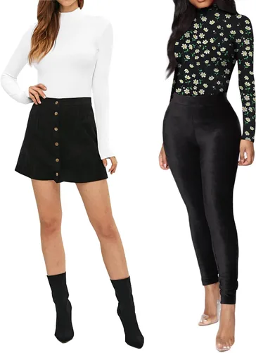 Vista 4 de MANGOPOP - Body de manga larga y cuello alto para mujer