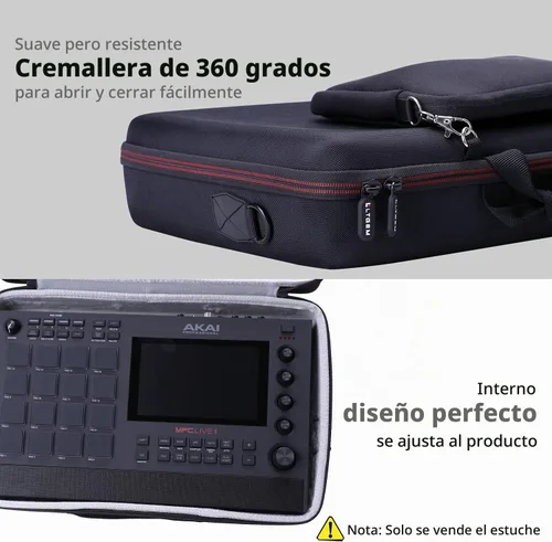 Vista 6 de LTGEM - Funda compatible con AKAI Professional MPC Live II/Live Drum Machine con bolsa para accesorios y correa para el hombro
