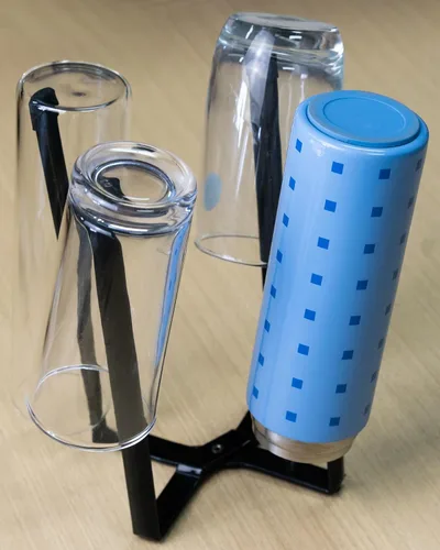 Vista 3 de Soporte para soporte de cocina, estante de secado de bolsas de plástico, tazas multifuncionales para encimera, botellas, estante de secado