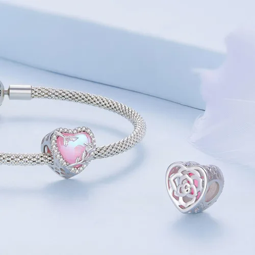 Vista 75 de Abalorios de plata de ley para pulseras, collares, familia para siempre, circonita cúbica, regalo de joyería para mujeres