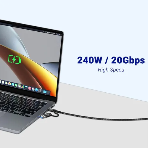 Vista 5 de Cable USB A a C Android Auto de 3.3 pies [2 paquetes], USB C PD de Negro