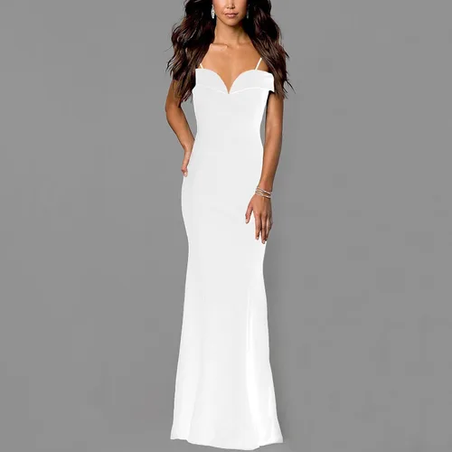Vista 5 de Vestidos de verano para mujer 2023, vestido grande con vuelo, sexy, sin espalda, vestido de banquete, falda, vestidos de sol casuales