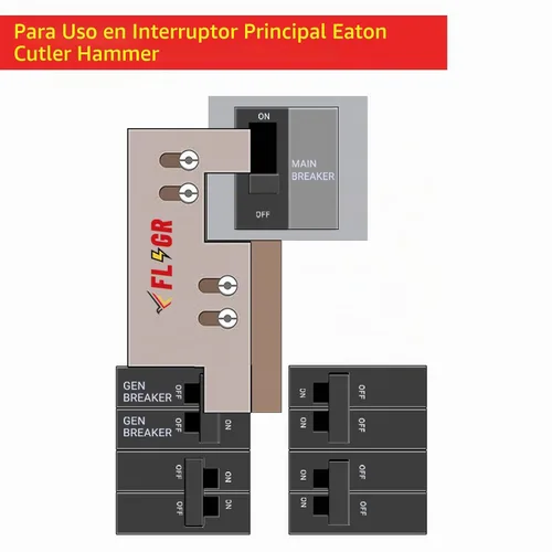Vista 2 de Kit de enclavamiento para generador compatible con Eaton o Cutler Hammer Vertical Throw CH Series 150 o 200 amperios, 2 1/4 pulgadas