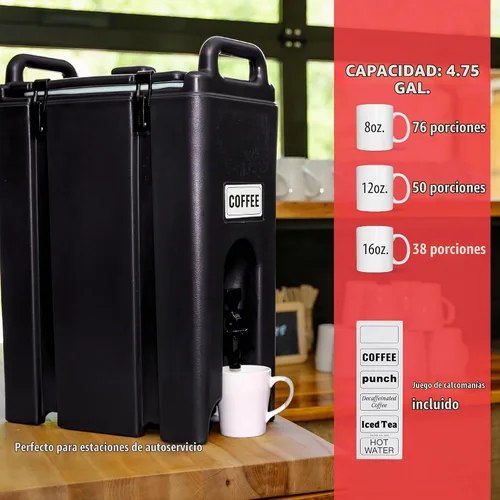 Vista 5 de Cambro (500LCD110) Portabebidas de 4-3/4 gal - Camtainer®