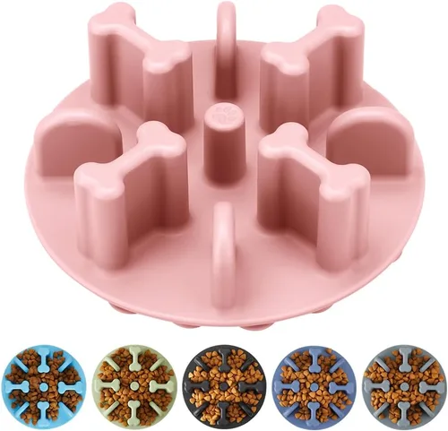 Vista 11 de Rompecabezas antiasfixia de silicona suave para perros, compatible con cuencos elevados regulares para perros
