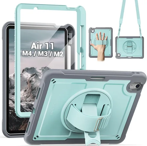 Vista 10 de SEYMAC Funda protectora a prueba de golpes para iPad Air de 11 pulgadas M4, M3, M2 (2026/2025/2024), funda protectora a prueba de golpes