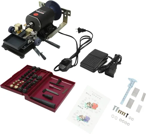 Vista 6 de WANLECY Perforadora de perlas de 450 W, perforadora de coral, máquina de perforación ámbar con caja de almacenamiento de velocidad ajustable