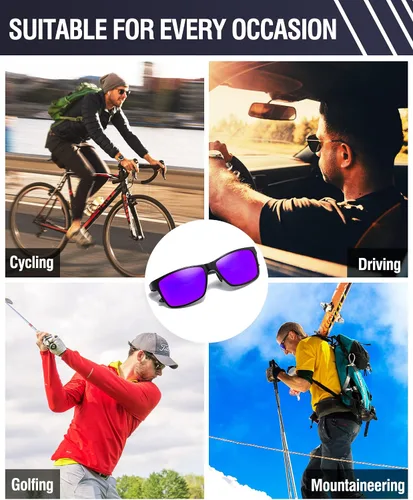 Vista 6 de DUCO DC8206 - Lentes de sol polarizados, deportivos, de lujo, para hombre, con patillas de fibra de carbono y protección ultravioleta 400