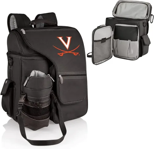 Vista 3 de NCAA Virginia Cavaliers Turismo Mochila hielera con portador de botella de agua - Mochila enfriadora suave - Bolsa enfriadora de viaje