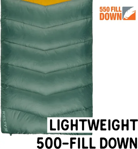Vista 2 de Kelty Galactic Down - Saco de dormir de 30 grados, 550 Fill Power RDS Trackable Down, mochilero y campamento, cierre juntos para saco de dormir 2P