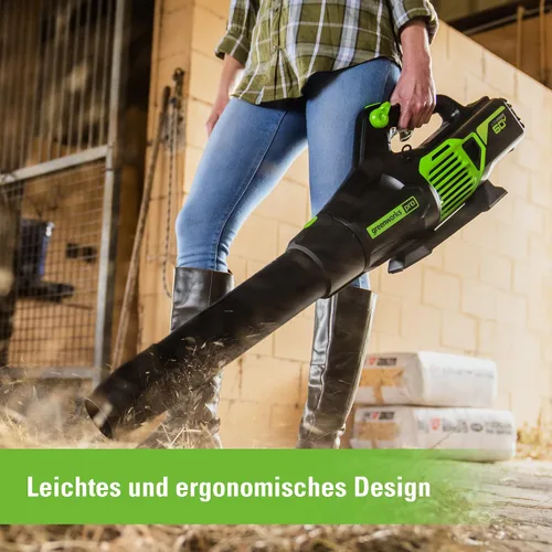 Vista 7 de Greenworks Pro Bare Tool - Soplador de hojas eléctrico inalámbrico de iones de litio de 60 voltios máximo, 610 CFM, GEN2 sin escobillas; Batería