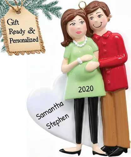 Vista 7 de Adorno personalizado para bebé 2025 – Regalos de embarazo personalizados para futura mamá, adorno de Navidad embarazada 2025, regalos para nuevas