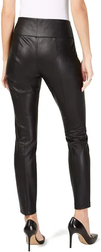 Vista 2 de INC - Pantalones de moto con tachuelas de piel sintética para mujer Negro