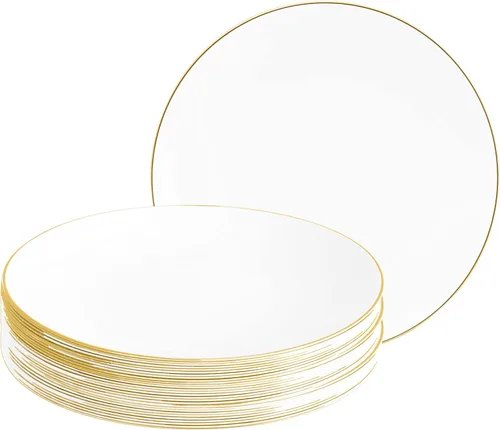 Vista 35 de LUXE PARTY NYC - Juego de 30 platos de plástico para vajilla Desechables 7.5 pulgadas Plato de ensalada Aperitivo Postre Artículos