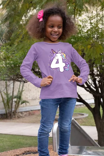 Vista 22 de Camisetas de unicornio para 4º cumpleaños para niñas pequeñas, camiseta de 4 años y cuarto