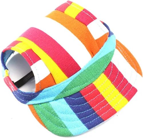 Vista 10 de Sombrero deportivo para perros, sombrero de lona para mascotas, sombrero de tela Oxford de béisbol deportivo con agujeros para las orejas