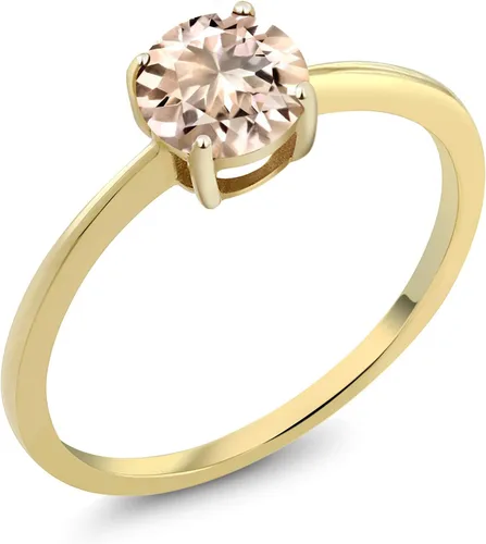 Vista 20 de Gem Stone King Anillo de compromiso solitario con piedra preciosa de oro amarillo de 10 quilates Redondo de 0.236 in Anillo de compromiso