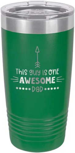 Vista 14 de This Guy Is One Awesome Dad Black Vaso de bebida de 20 oz con pajita Taza de viaje grabada con láser Comparar con Yeti Rambler Idea de regalo