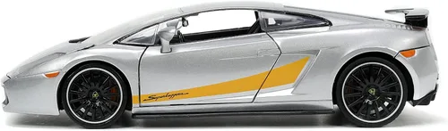 Vista 4 de Jada Toys Hyper-Spec 1:24 Lamborghini Gallardo Superleggera - Coche fundido a presión, color plateado, juguetes para niños y adultos