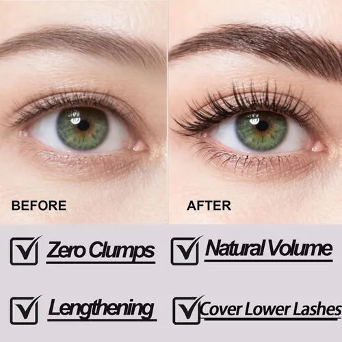 Vista 4 de Black Metal Wand Mascara, Iron Wand Mascara for Thin Short Sparse Lashes Negro