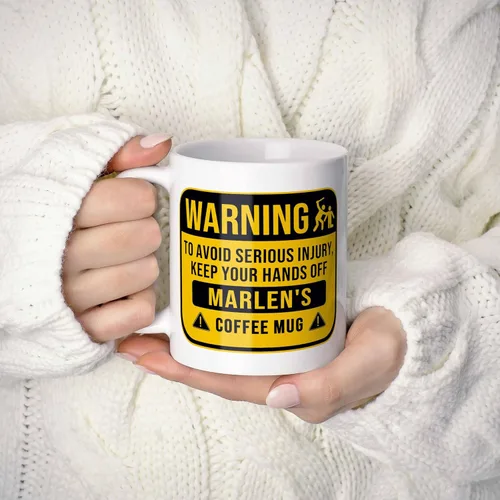 Vista 2 de Regalo con nombre Marlen. Divertida taza de café personalizada de advertencia para hombres, mujeres, amigos, compañeros de trabajo. 11 onzas.